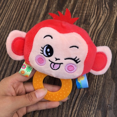 Lục Lạc Cầm Tay Thú Nhồi Bông Chút Chít Cho Bé Kèm Gặm Nướu Happy Monkey LL13