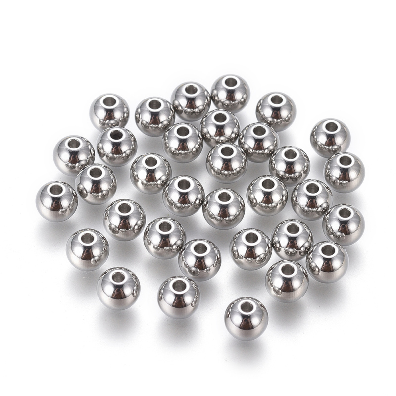 Hạt Xâu Làm Trang Sức Bằng Thép Không Gỉ 304 Nhiều Màu Sắc 3mm 4mm 6mm