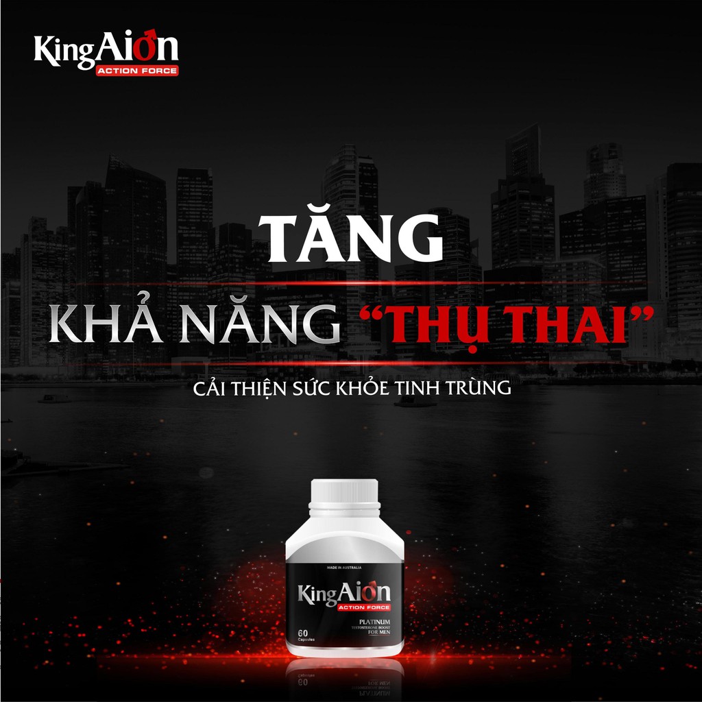 Tăng Cường Sinh Lý Nam Giới King Aion Hộp 60 Viên - Có Che Tên