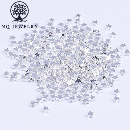 Charm bạc ngôi sao nhỏ xỏ ngang 1.8x4.3mm - NQ Jewelry