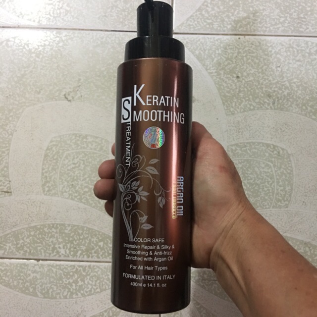 Keratin nguyên chất Smoothing Treatment phục hồi làm thẳng tóc nát 400ml