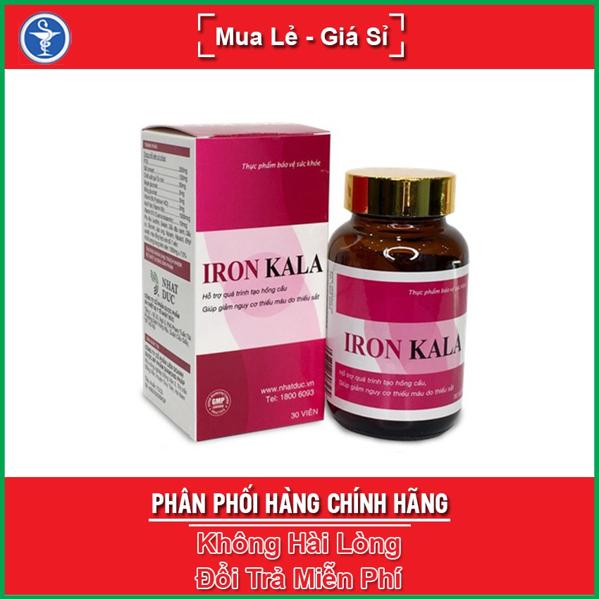 Viên Uống Iron Kala Hộp 30 viên - Hỗ Trợ Quá Trình Tạo Hồng Cầu & Giảm Nguy Cơ Thiếu Máu