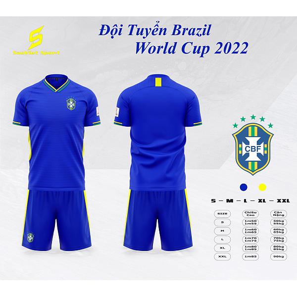 Bộ quần áo đá banh SV Đội tuyển Brazil World Cup 2022