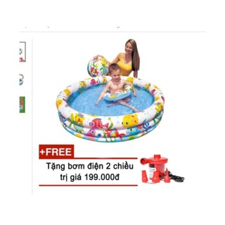 Bể bơi 3 tầng 3 chi tiết kèm phao + Tặng bơm điện