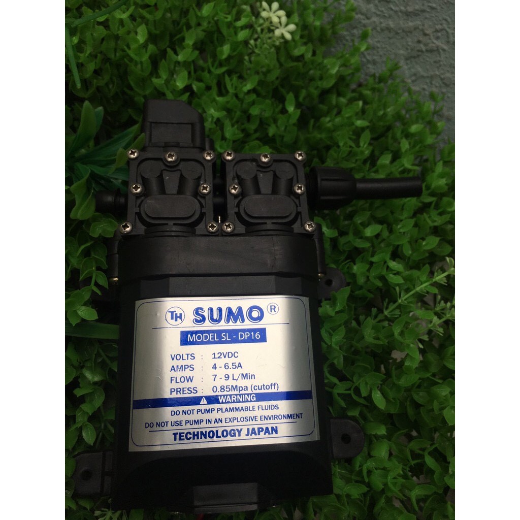 Máy bơm đôi SUMO tăng áp lực nước mini 12V 120W Lưu lượng 9L/phút Tự động hút nước sử dụng cho bộ tưới phun sương