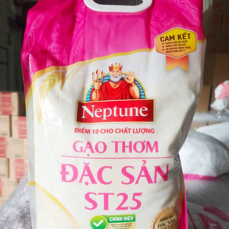 Gạo Thơm Đặc Sản ST25 Neptune túi 5kg &quot; giải nhất cuộc thi Gạo ngon nhất TG&quot;