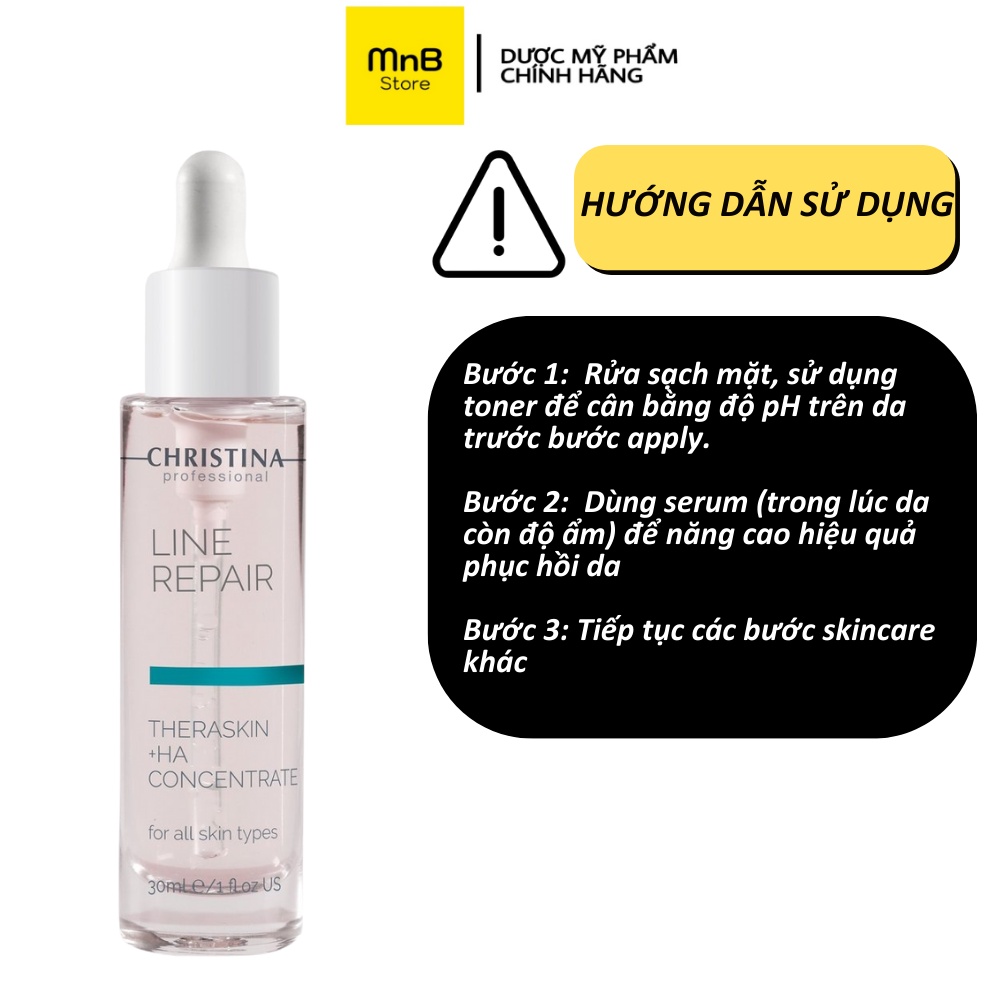 Tinh chất Christina Line Hydra Repair - Theraskin + HA Concentrate cấp nước, giữ nước và trẻ hóa làn da 30ml