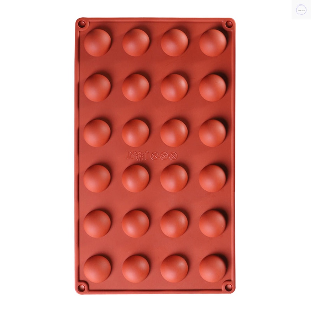 1 Khuôn Silicone Làm Bánh Hình Bán Cầu 24 Lỗ Không Dính Diy