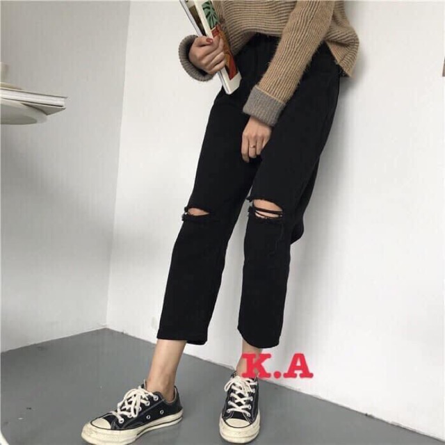 Quần kaki rách gối