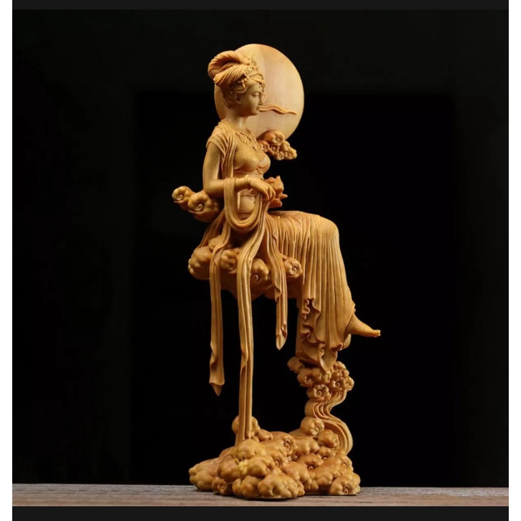 Tượng Hằng Nga Tiên Nữ đá xanh chi tiết sắc sảo trang trí nhà cửa