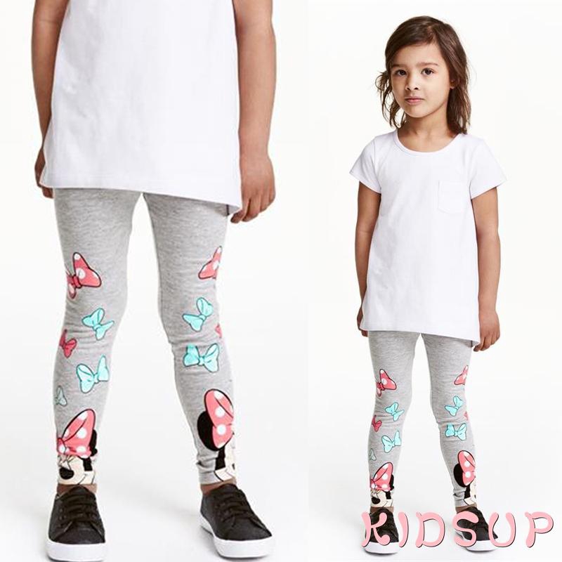 Quần legging dài in hình chuột mickey minnie xinh xắn cho bé gái từ 2-7 tuổi