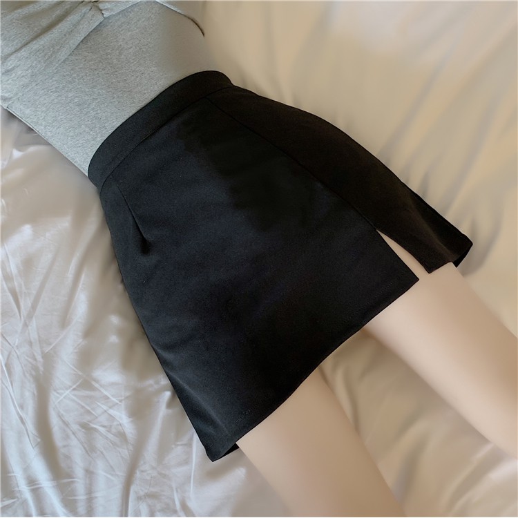 Cocory vn Chân Chân Váy Ngắn Lưng Cao Dáng Ôm Xẻ Tà Quyến Rũ Cho Nữ