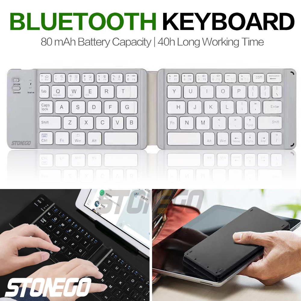 Bàn phím bluetooth không dây siêu mỏng có thể gấp gọn tiện dụng