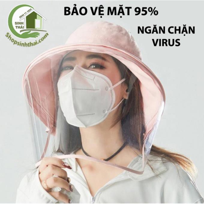 [ Kho sỉ ] Nón mũ có màn kính che - chống bắn nước bọt và ngăn bụi