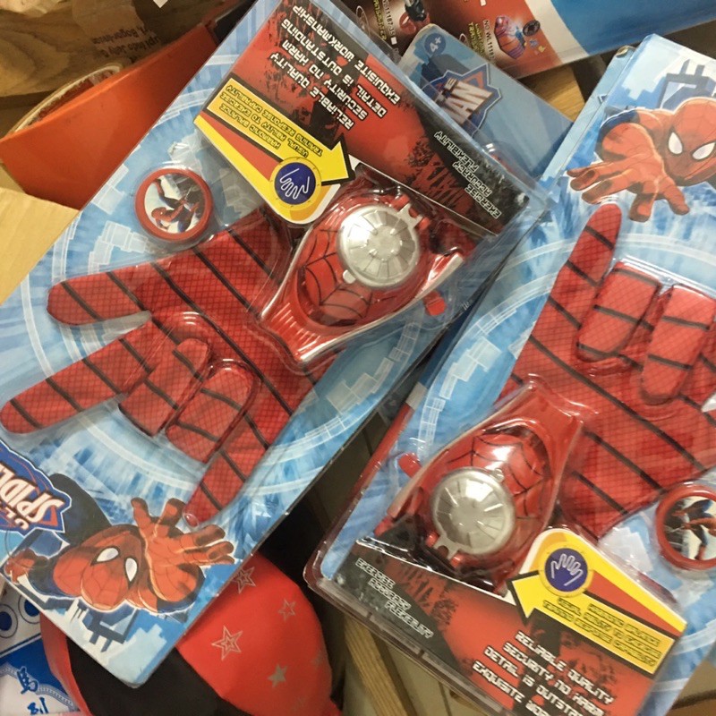 Bộ găng tay siêu nhân người nhện + bộ bắn đĩa cho bé trai năng động