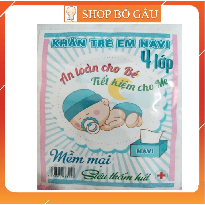 Khăn Trẻ Em NAVI 4 Lớp, Siêu Mềm Mại, Thấm Hút Tốt, An Toàn Cho Da Bé