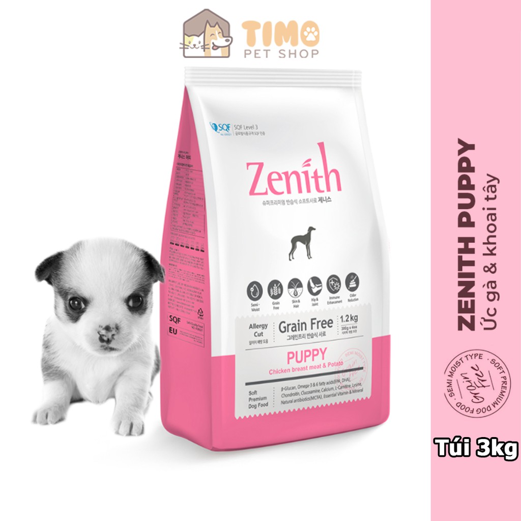 Thức Ăn Hạt Mềm Zenith Cho Chó Con (Túi 3kg)