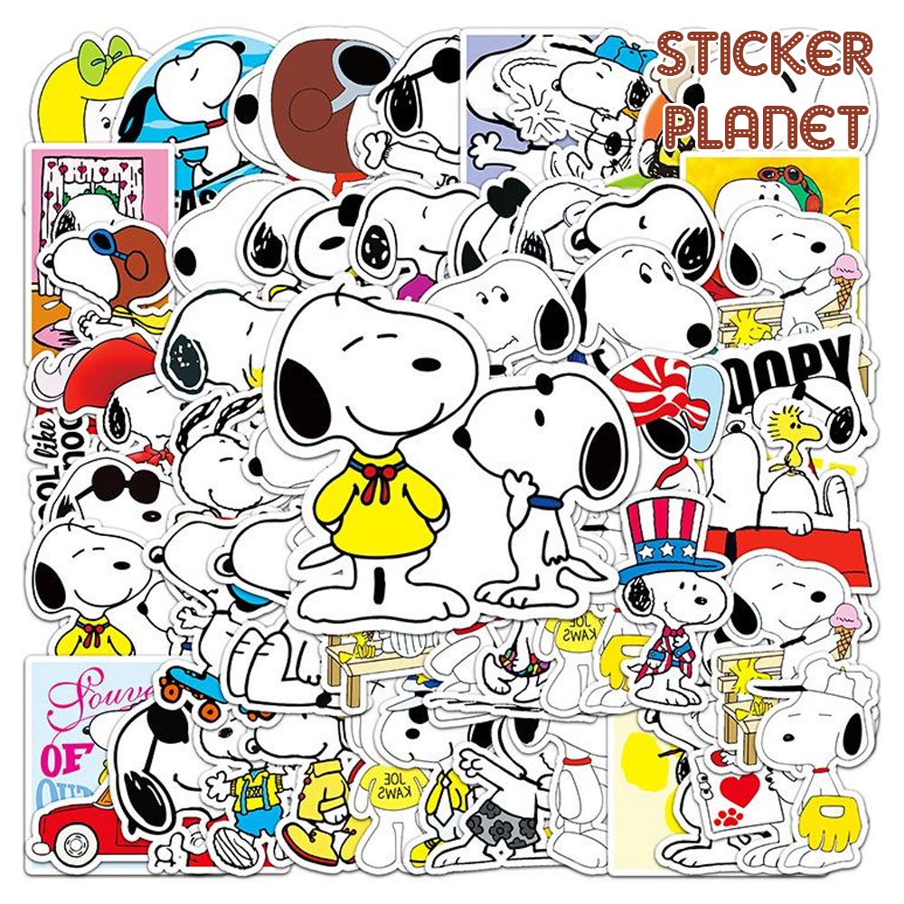 Sticker hình dán cao cấp chủ đề Snoopy dán mũ bảo hiểm, dán Laptop, ván trượt,...