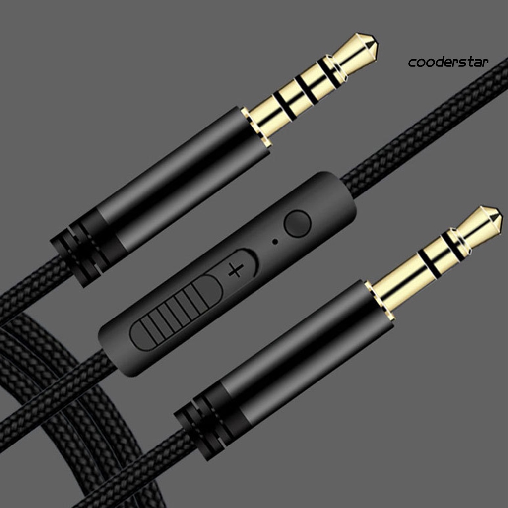 Dây cáp âm thanh mạ vàng điều chỉnh âm lượng 3.5mm sang 3.5mm kèm mic