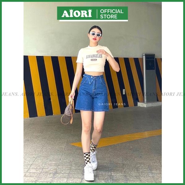 Quần Jeans Nữ Quần Ngố Lửng Ống Rộng Dáng Chữ A Lưng Cao 4 Nút Vải Cực Xịn, Chất Jeans Cotton Thoáng Mát, Mềm Mịn