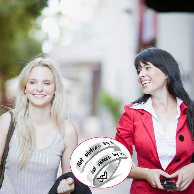 Nhẫn Đeo Tay Khắc Chữ Bestie Thời Trang Cho Chị Em Gái