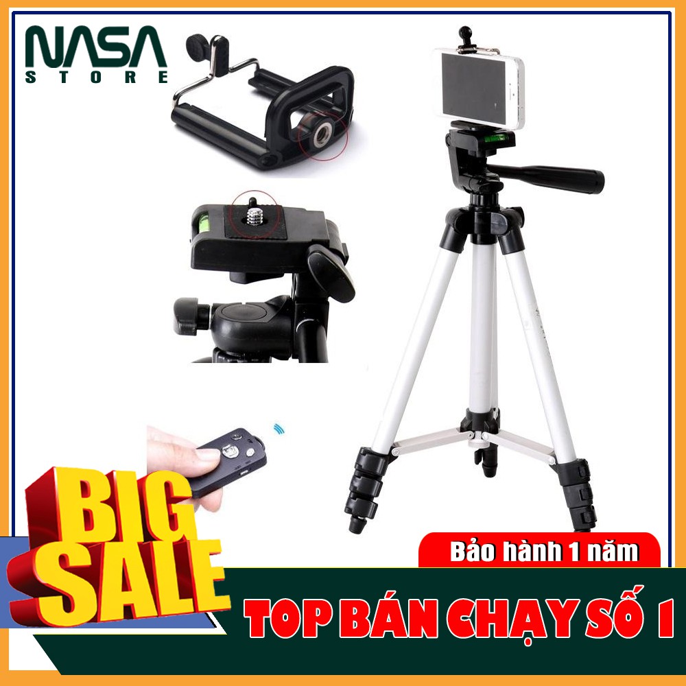 Gậy Tự Sướng 3 Chân Trippod 3110 Chắc Chắn, Chụp Hình Từ Xa LiveStream Quay Phim {FULL BOX}