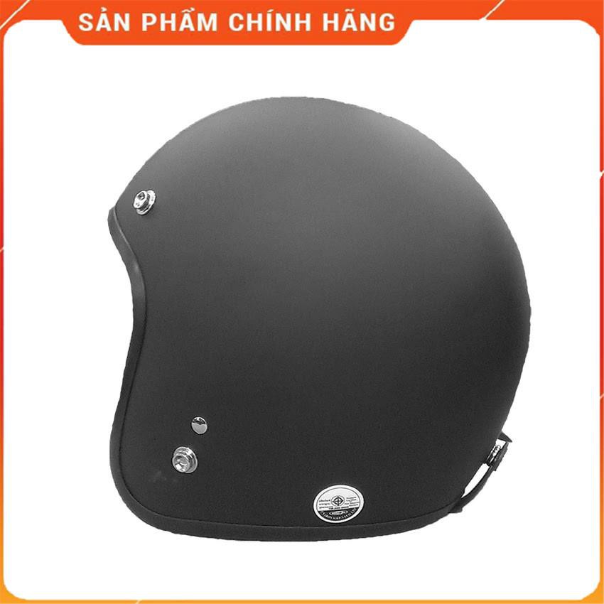 Mũ bảo hiểm 3/4 đầu đen nhám dành cho phượt thủ