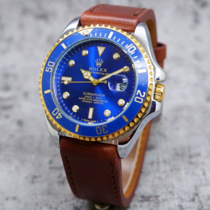 Đồng Hồ Rolex Dây Da Nâu Đậm Chống Thấm Nước U0O0 Cho Nam