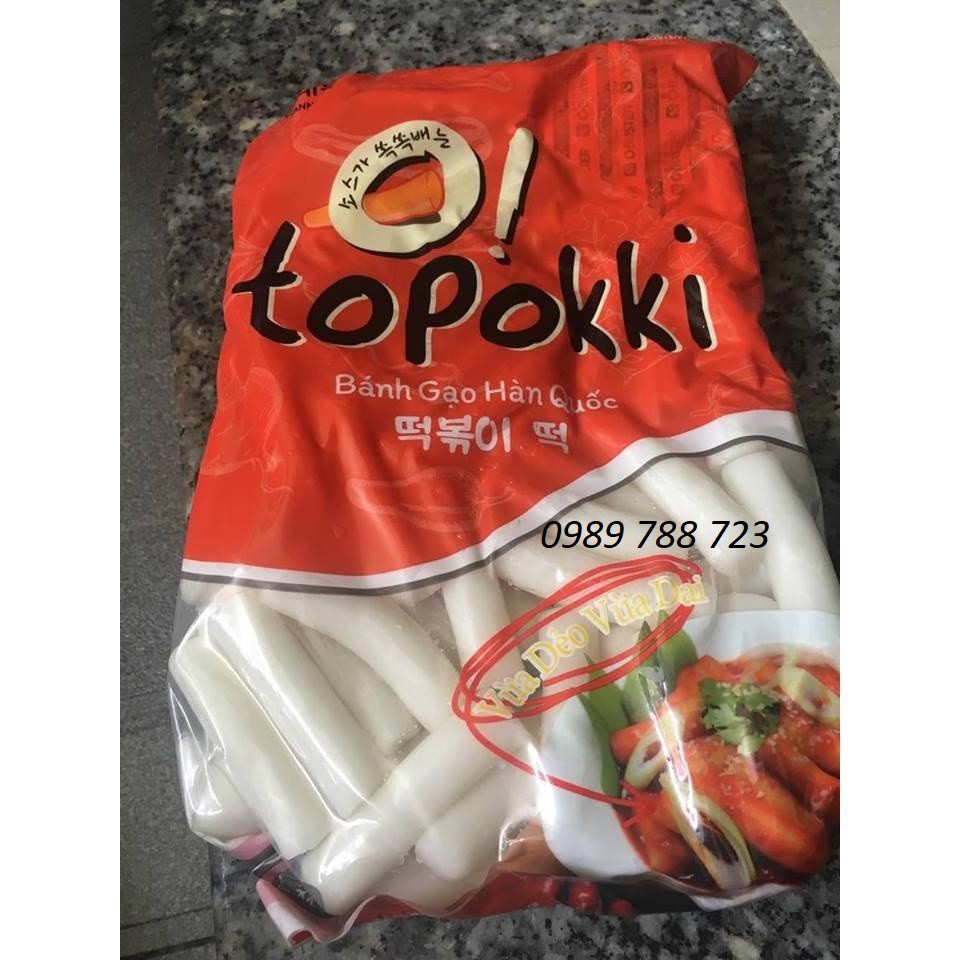 Bánh gạo Hàn Quốc (Tokboki) loại ngon gói 1kg túi đỏ / Sốt Tokboki cay nhiều / Phô mai bào sợi