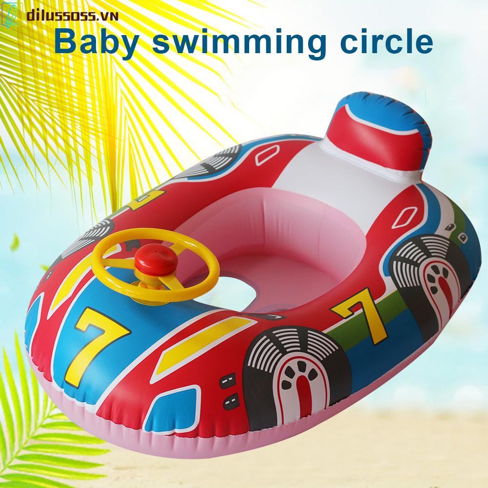 Phao Bơi Bơm Hơi Hình Tròn Bằng PVC Dễ Thương Cho Bé