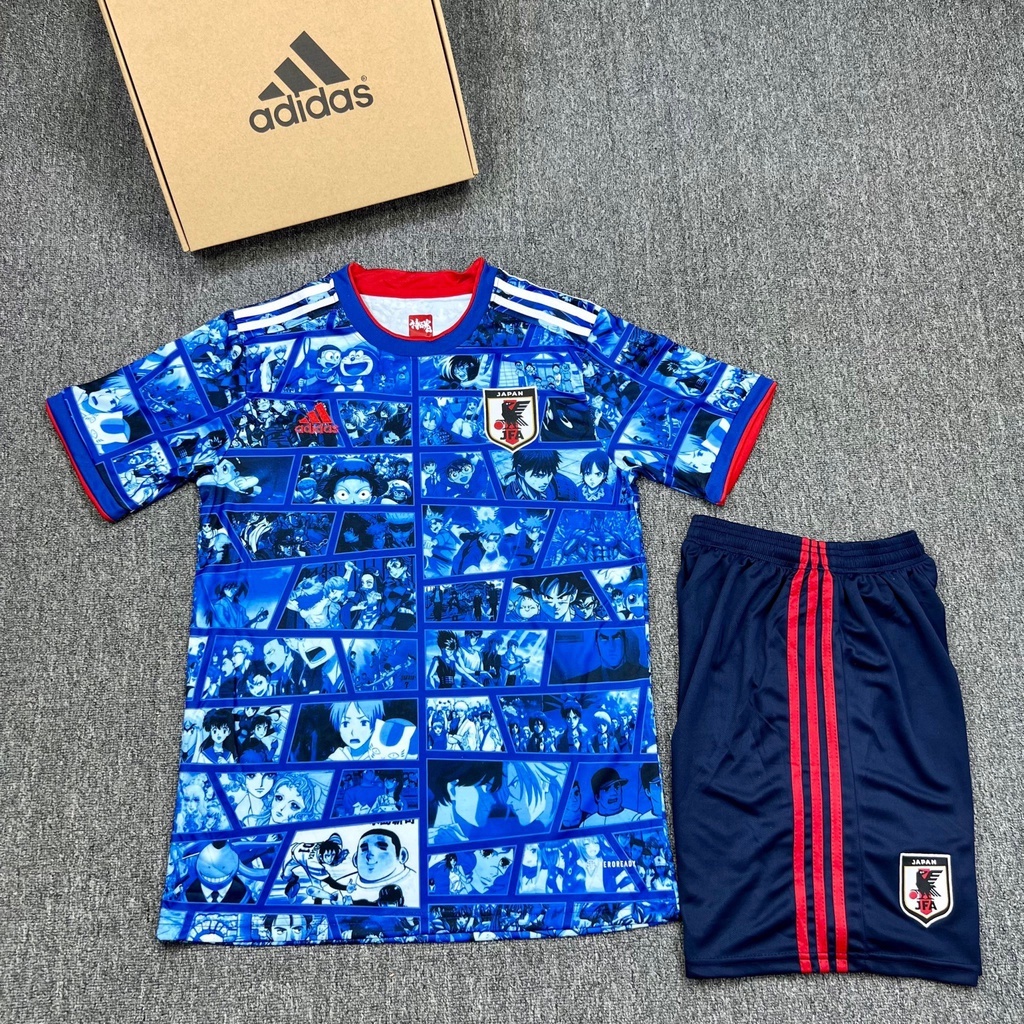 Quần áo đá bóng đá banh đội tuyển Nhật Bản,sét áo quần bóng đá NHẬT MANGA Japan vải cao cấp