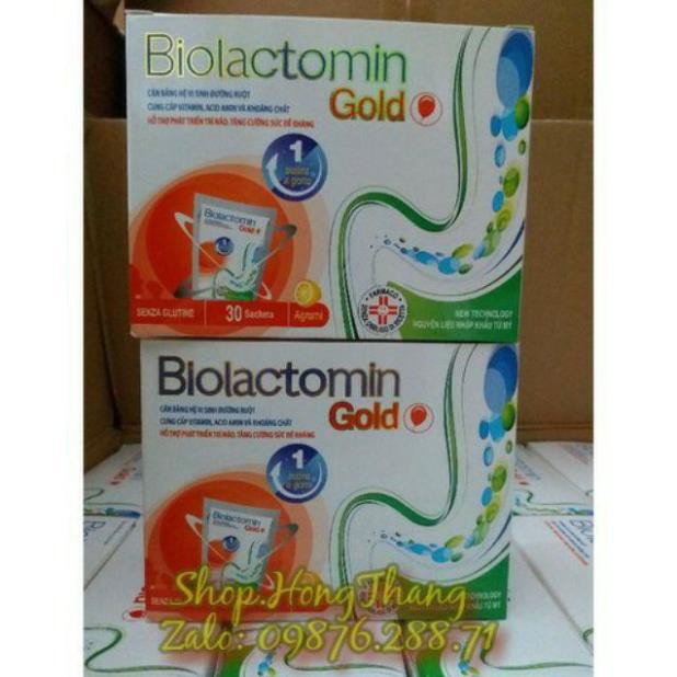 Cốm Biolactomin gold hỗ trợ tiêu hóa trẻ biếng ăn kém hấp thụ hộp 20 gói