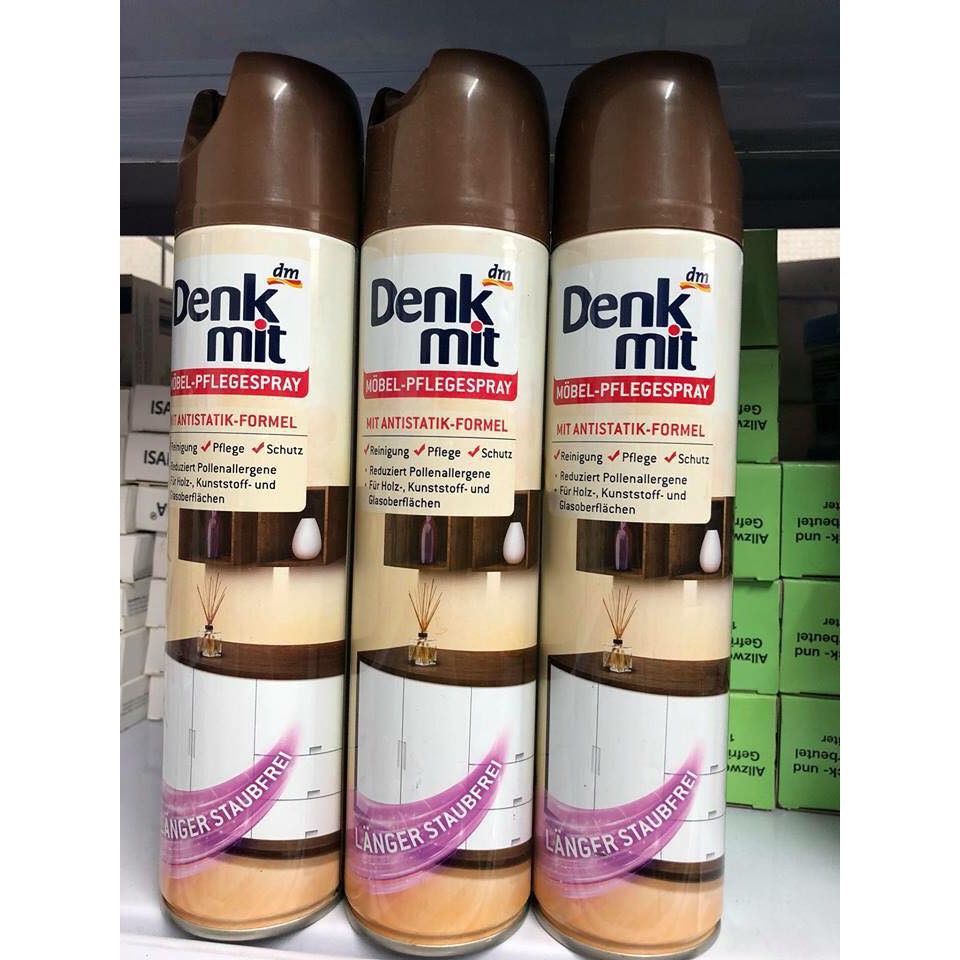 Xịt vệ sinh nội thất gỗ Denkmit chai 400ml ngăn nấm mốc mối mọt