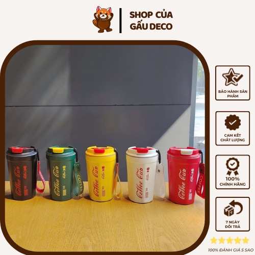 Ly Giữ Nhiệt Uống Cà Phê Chuyên Dụng RUGUO Đồng Thương Hiệu Coca Cola Bằng Thép Không Gỉ 316 Nắp Kín