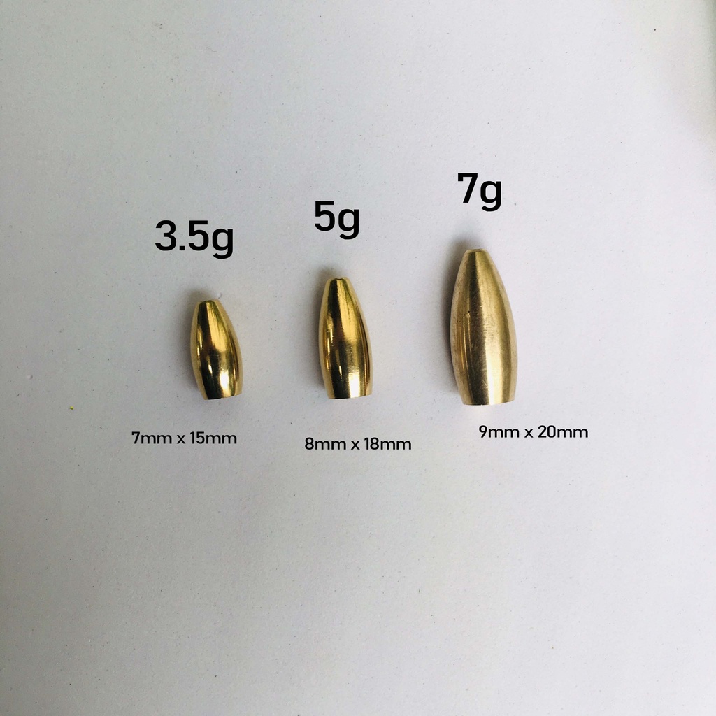 Chì đồng xuyên tâm hình bầu dục 3.5g, 5g, 7g phukiencaulure25