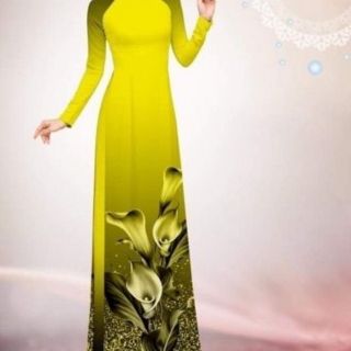 Vải áo dài in 3D trên lụa vân gỗ