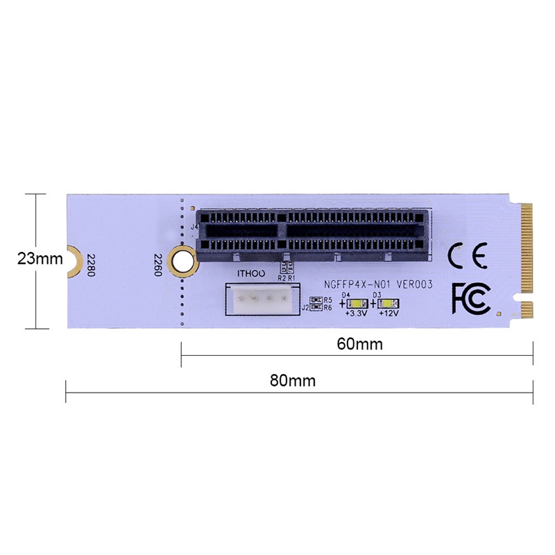 NGFF M.2 to PCI-E 4X Riser Card M2 Key M to PCIe X4 Adapter