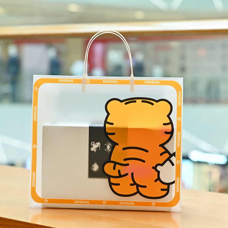 Túi Mua Sắm Trong Suốt Chống Thấm Nước In Hình Hổ Dễ Thương