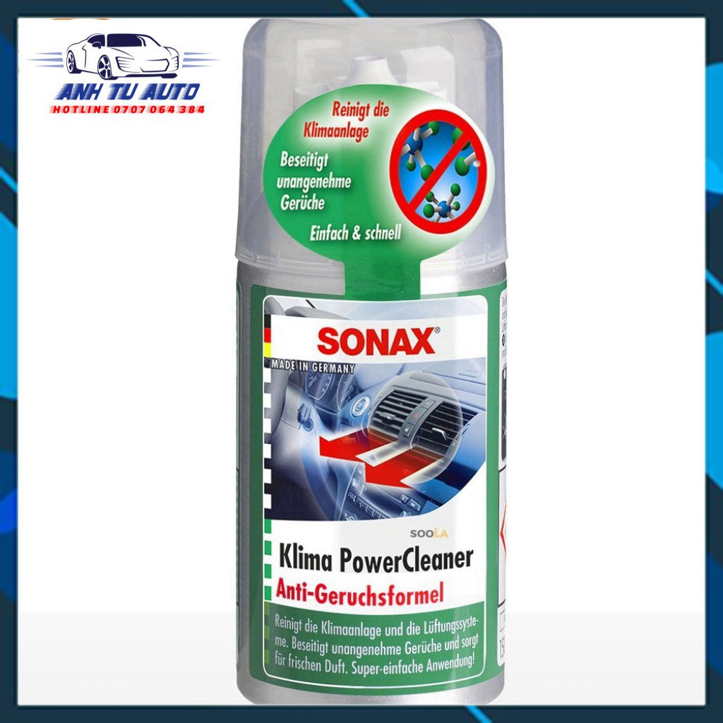Khử mùi, diệt nấm mốc dàn lạnh ô tô thế hệ mới Sonax a/c cleaner Air Aid 100ml Sonax323100