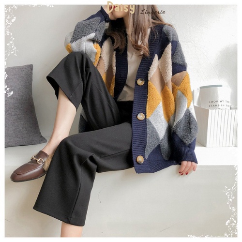 [SP Tốt,Hỏa Tốc] Áo Khoác Cardigan Len Caro Áo Len Dài Tay Form Rộng Phong Cách Basic - Mã AOL018