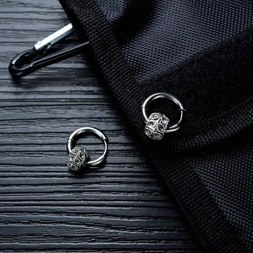 Bông Tai Nam KPOP Khoen Tròn Titan Không Đen TT 2313