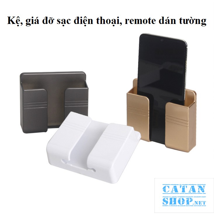 Kệ dán tường treo remote máy lạnh, tivi đa năng, kệ treo sạc điện thoại, đầu dây điện tiện ích giúp không gian gọn gàng