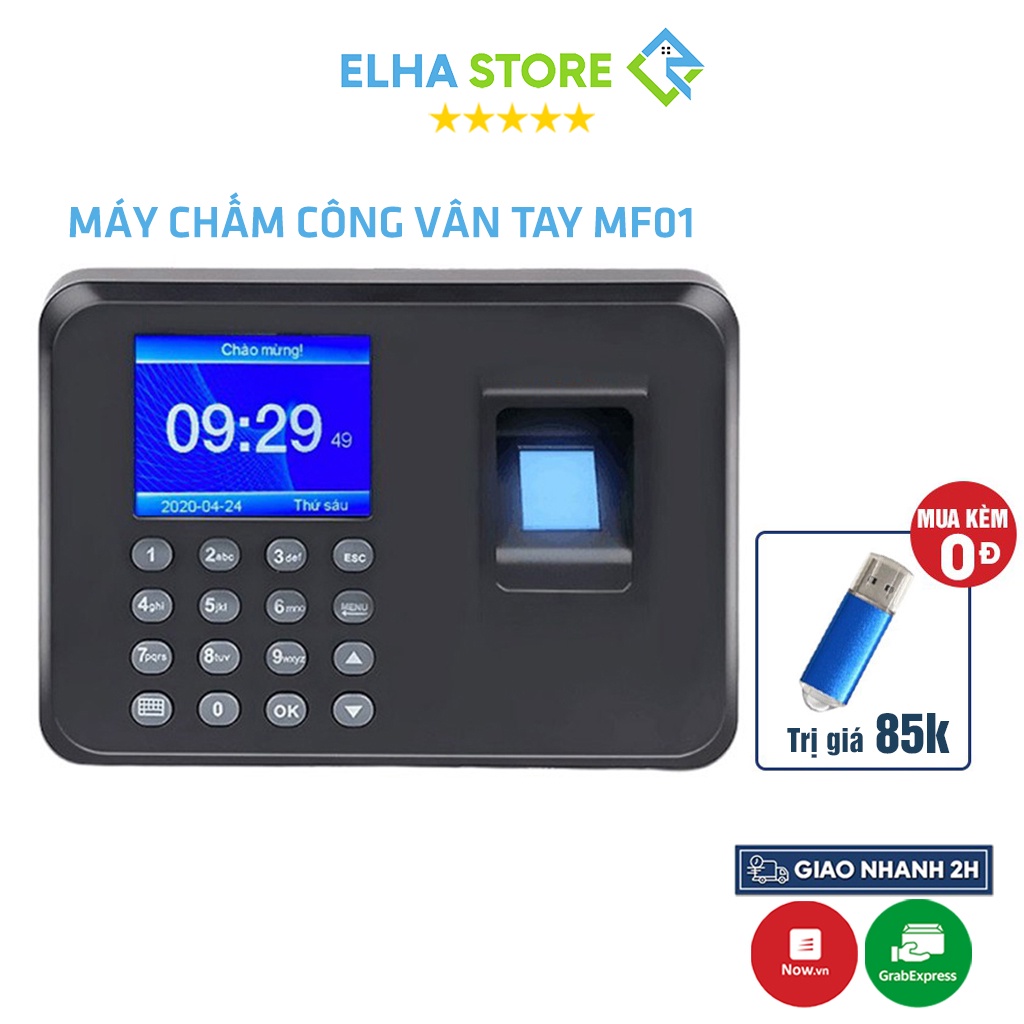 Máy chấm công vân tay MF01 (Tặng USB quét dữ liệu cực nhanh) chính hãng 100% - ELHA STORE