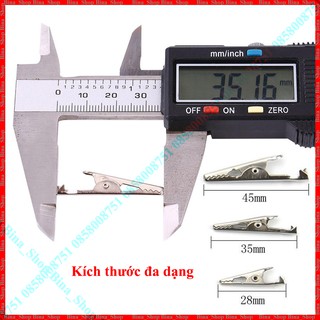 Đầu kẹp cá sấu đỏ đen 28mm 35mm 45mm