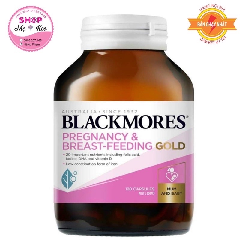 [Date 2025] Viên Uống Tổng Hợp Cho Mẹ Bầu 120v - 180v Blackmores Pregnancy and Breast Feeding Gold Nội Địa Úc