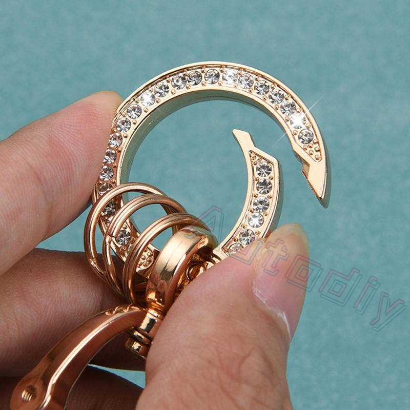 Móc Chìa Khóa Xe Hơi Đính Đá Kim Cương Chống Mất Thẻ Số Điện Thoại/ Bảng Số Điện Thoại