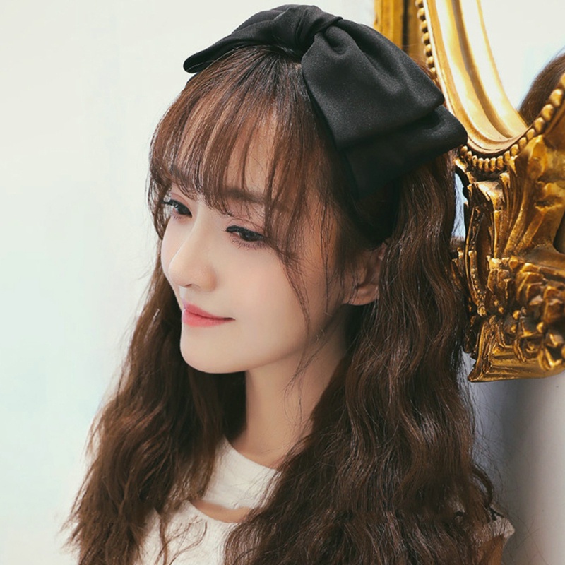 Băng Đô Cài Tóc Đính Nơ Lớn Phong Cách Hàn Quốc Cổ Điển Thời Trang Chất Lượng Cao