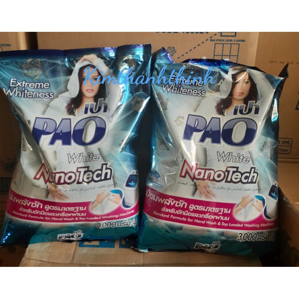 (KTT) Bột giặt không nhờn, không hại da tay PAO loại 2.7 kg ( Thái Lan)