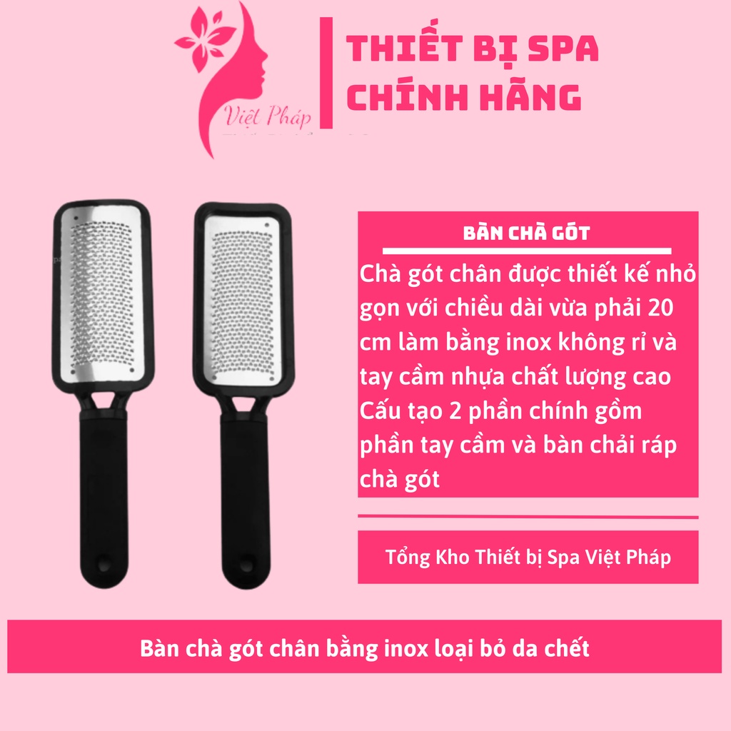 Chà gót chân bằng inox loại bỏ da chết