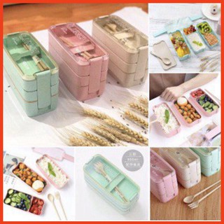 Hộp cơm 3 tầng lúa mạch